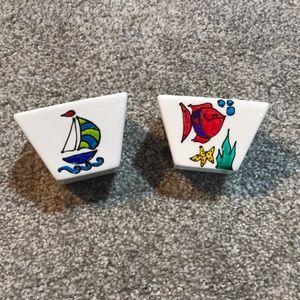 St. John Spice two mini hand painted dishes